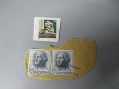 US Postal Stamps. 2x George Washington 5 Cent Stamps, 1 New York Public Library