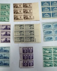 US Commemorative Plate Block Collection 1947-1954 MNH Americana History Scouts