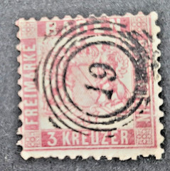 Germany Baden Stamp 1864 Scott 20 Coat of Arms