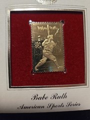 Babe Ruth Golden Repilcas Of US. Stamps 22kt Gold