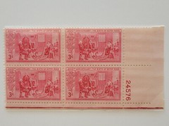 1952 US Postage Stamps The Birth of Betsy Ross 3c Block of 4 Scott #1004 MNH OG