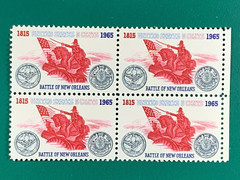 US Postage Battle of The New Orleans 1965 5Cents Block Stamps Unused