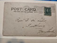Benjamin Franklin Stamp 1 Cent Green 1902 – 1910 on Antique Postcard Rare +2 PC