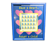 US 3398 PANE OF 20 STAMPS ADOPTING A CHILD 13 x 15 framed