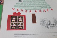 American Commemoratives Santa Claus USPS Stamps Panel Sheet 118 Oct. 18 1979
