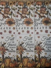 TWO Individual dinner Decoupage Napkins/Fall 4 Jesus/pumpkin/Scarecrow/plaid