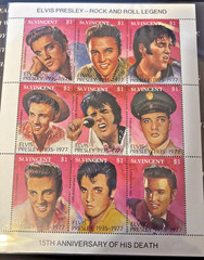 Elvis Collector Stamps Set 9 for $1 w/ Paper Case 15th Anniversary Commemorative