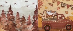 TWO Individual Napkins Decoupage One Mickey Mouse Truck/one Pumpkin Maple Trees