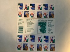 Christmas stamps Greetings booklet self adhesive twelve 29c Scott cat #2791-2794