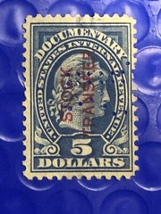 United States Internal Revenue $5 Documentary / Stock Transfer Stamp – Cancelled