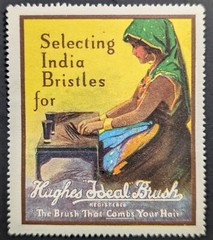 Vintage Selecting India Bristles Hughes Brushes Brush Woman Poster Stamp