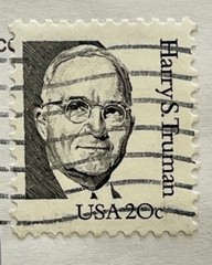 United States Postage Stamp 20 Cents President Harry Truman Canceled USA