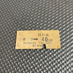 Used JNR Ticket, Train Ticket, Zushi, 40 yen section, Railway, Train, Hard