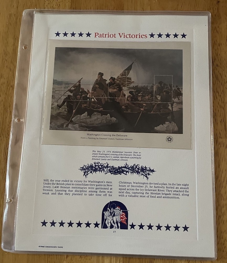 USA Stamp Series Panel Patriot Victories Postal Commemorative Society 17