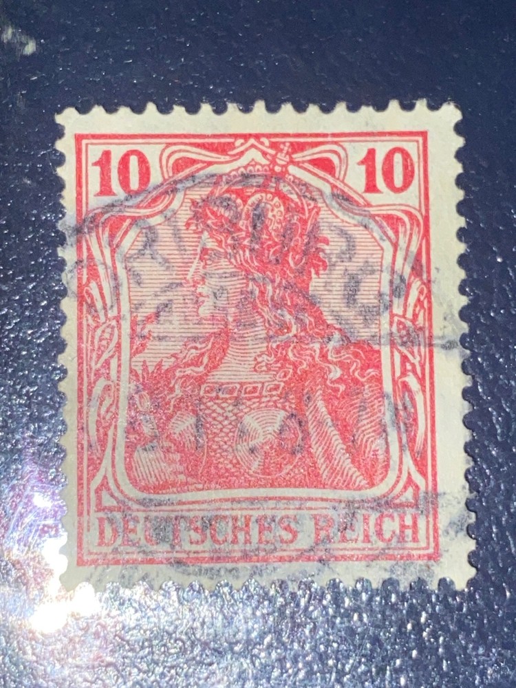 Deutchess Reich Red Germania RED 10 pf Quadrefoil WM!