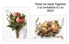 40 «CELEBRATION BOUTONNIERE» FOREVER STAMPS Wedding Invitations RSVP