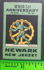Vintage 1916 Newark New Jersey Workers Poster Stamp