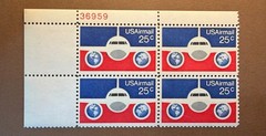 Scott# C89 • 1976 Place & Globes 25¢ Airmail Plate Block • MNH
