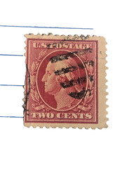 RARE George Washington 2 Cent Red USED.