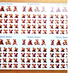US 3653-3656 TEDDY BEARS «37c» UNCUT PRESS SHEET 6 PANES @ 80% FACE