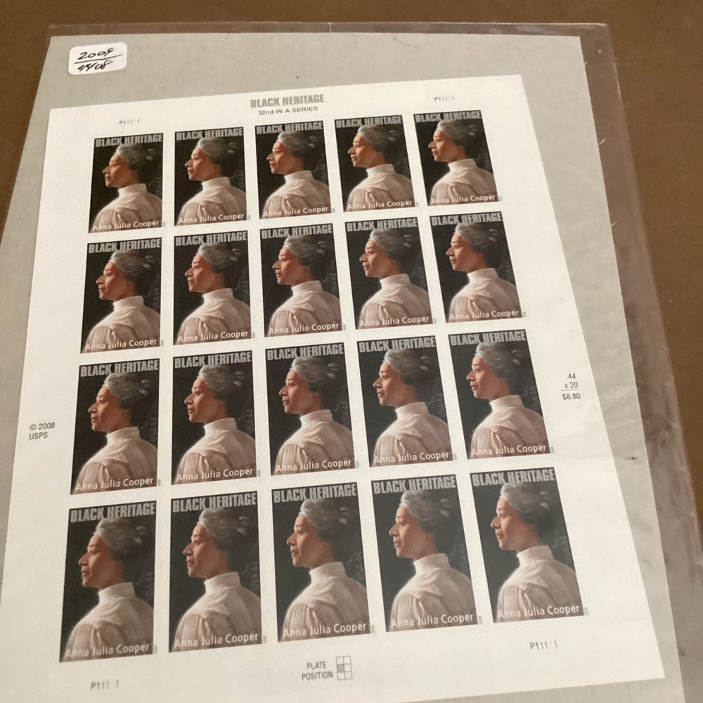 SCOTT#4408-BLACK HERITAGE SERIES-ANNA JULIA COOPER-SHEET OF (20)MNH-2009-NIP-US