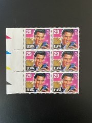 Elvis Presley Rock ‘n’ Roll 29¢ USPS stamp 1993 block of 6, great condition