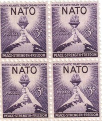 United States 3¢ NATO Torch of Freedom & Peace Postage Stamp #1008 Pack of 100