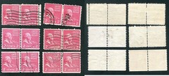 US Postage Stamp John Adams Rose Carmine 2 Cent Pairs Used Lot of 6
