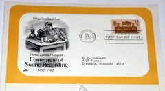 First Day of Issue Souvenir Page Sound Recording Centennial 1977 Stamp