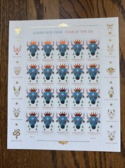 2021 LUNAR NEW YEAR OF THE OX Sheet of 20 Forever Stamps MNH #5556