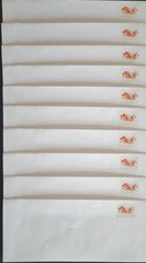 Lot of 10 Stamped Envelopes #10 (4⅛x9½) White Gummed with Forever Tulips #5681