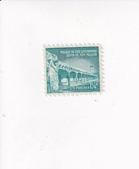 US Stamp 1 1/4 Cents PALACE OF THE GOVERNORS ROTARY PRESS PRINTING NOT POSTMARK