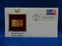 Lot of 4 First Day Of Issue 2002 Gold Replica Stamp Longleaf, Birthday,Mentoring