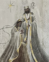 Two Paper Luncheon Decoupage Craft Napkins Christmas Nativity Baby Jesus 6.5”