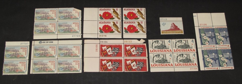 Bundle of US Postage Stamps Nevada Alabama Florida New Mexico Louisiana Arizona