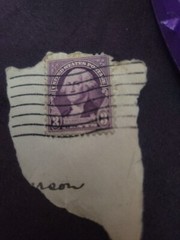 1932 Original George Washington Violet Stamp! On Original Envelope Piece!