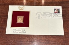 Christmas 1987 FIRST DAY ISSUE 22 CENT STAMP GOLD Madonna and Child Moroni