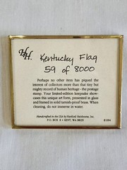 HANFORD HEIRLOOMS Kentucky Flag Postage Stamp 13 cents, 59 Of 8000, 1994