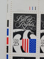 US Flag & Clouds Stamps Sc #2421 25c Block of 4, Sc #1894 20c Block of 4*2 MNH