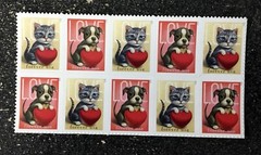 2023USA #5745-5746 Forever Love Series – Kitty & Puppy – Block of 10 mint sheet