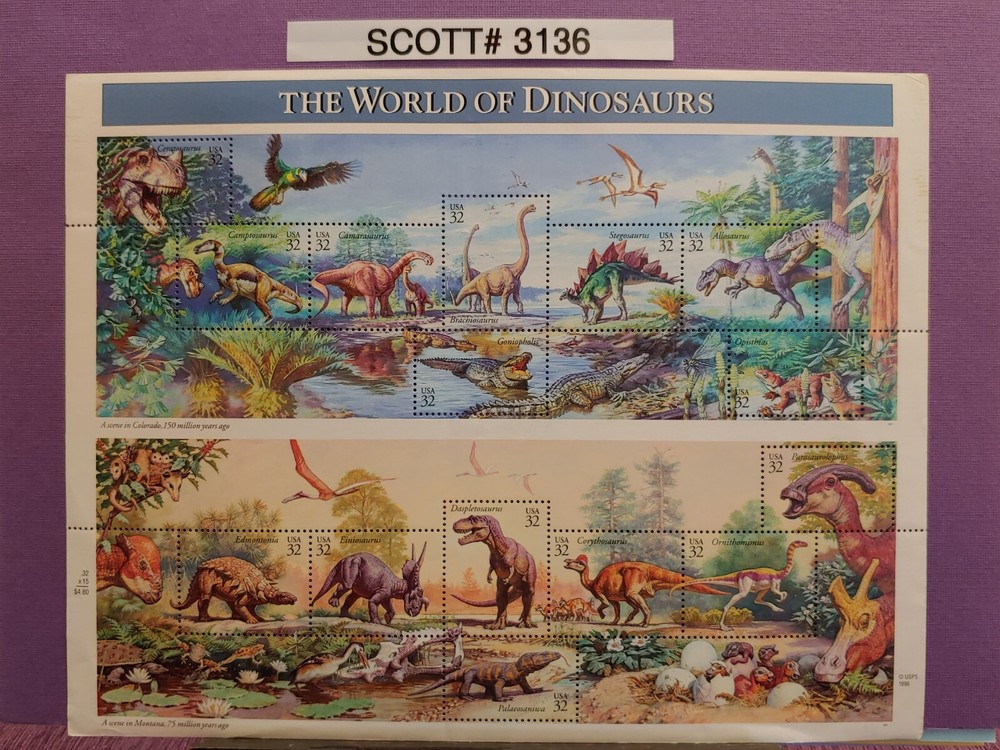 Scott # 3136 The World of Dinosaurs – USPS Postage Stamps