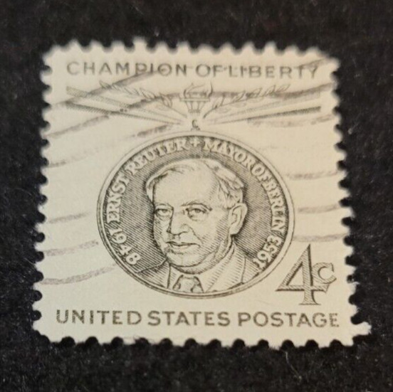 # 1136 – 1959 4c Champions of Liberty: Ernst Reuter Used 1 Stamp + 2 FREE Stamps