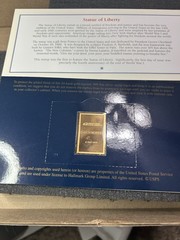 2002 USPS Gold Plated Silver Stamp 24EGP .999 Fine Silver Bar