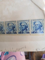 1967 US 5 Cent George Washington Stamp Blue – On Post – Rare Vintage