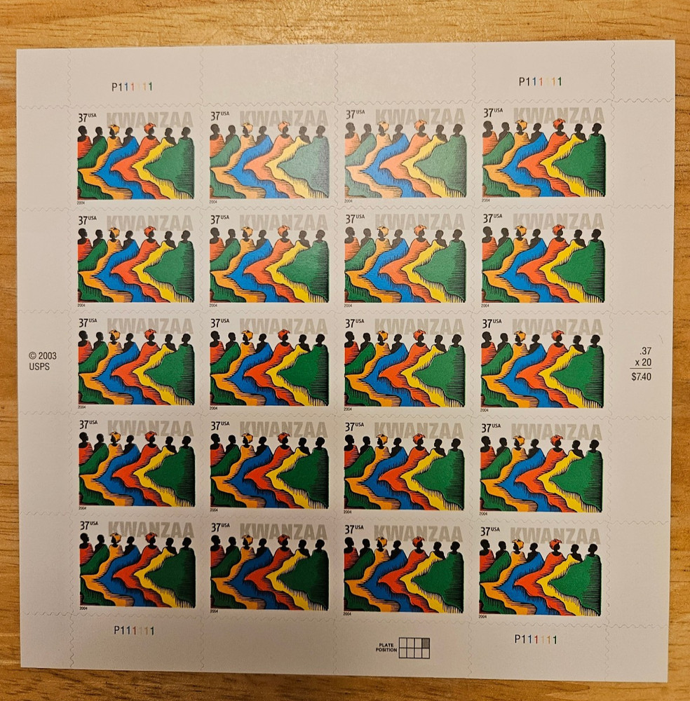 SCOTT 3881 SHEET OF 20 37¢ KWANZAA STAMPS MNH FACE VALUE $7.40