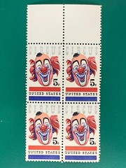 US Postage Circus 5Cents Plate Block Stamp Unused