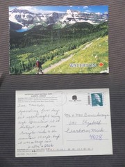 Tacoma WA to Dearborn MI Canada Postcard 2002 Waterton Lakes Nat’l Park Alberta