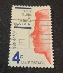 # 1163 – 1960 4c Boys’ Clubs of America Movement Used ~ 1 Stamp + 2 FREE Stamps