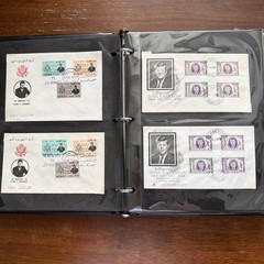 HUGE RARE VINTAGE John F Kennedy Commemorative Stamp Portfolio