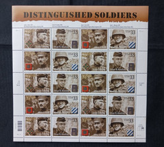 Scott #3393-96, 33 cent, Distinguished Soldiers, Sheet of 20